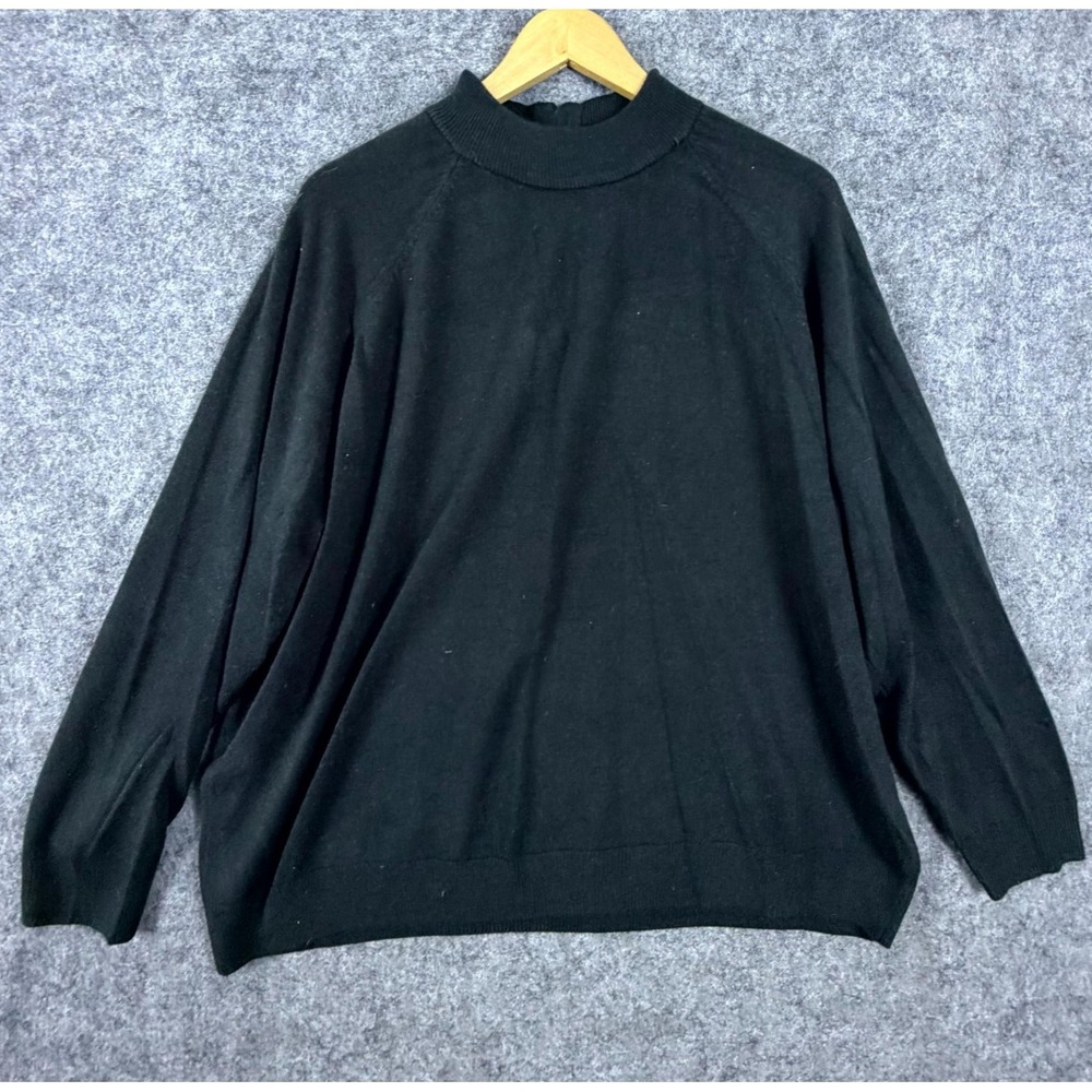 Draper's & Damon's Sweater Women 3X Black Acrylic Long Sleeve Classic Fit Basics